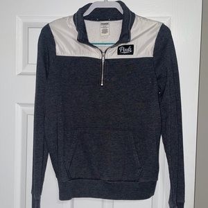 PINK Reflective Grey Quarter Zip Sweatshirt